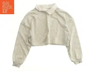 Grå kort sweatshirt med krave fra H&M (str. 134)