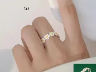 * Sterlingsølv; Smuk Daisy-fingerring
