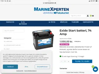 EXIDE  74 amp startbatteri