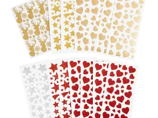 Glitterstickers - 8 ark til kreative projekter