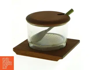 Lüthje 1960er Teak Beholder med ske (str. 10 x 11 cm)