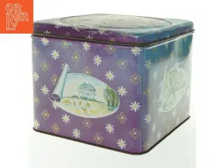 Vintage metal kagedåse (str. H. 18 cm. 21 x 21 cm)