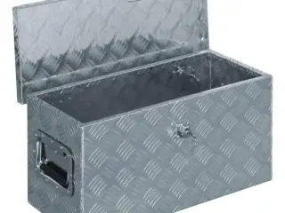 Aluminiumskasse 61,5 x 26,5 x 30 cm sølvfarvet