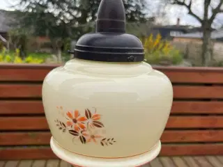 Glas lampe oldemor stil, med blomster