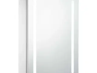 Badeværelsesskab med spejl + LED-lys 50x13x70 cm