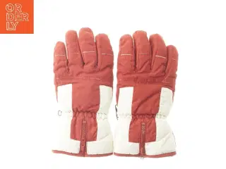 Vinterhandsker i rød og hvid (str. 28x12 (strl. M) cm)