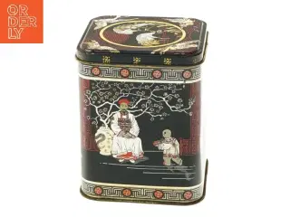 Orientalsk thedåse i sort (str. 11x9 cm)