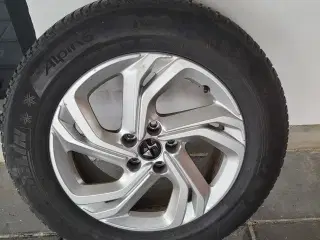 4 stk. alu fælge med Michelin Alpin5 vinterdæk