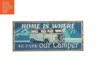 Retro metalskilt med campermotiv fra LaFinesse (str. 30,5x13 cm)