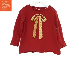 Langærmet rød jule bluse med guld palietter fra Zara (str. 98)