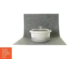 Rund porcelæns skål med låg