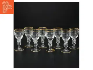 lyngby glas med guldkant"måge"(str. 8x4 cm)