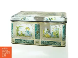 Rektangulær vintage blikæske (str. 27x18 cm)