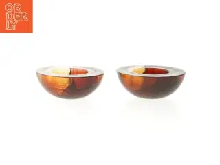 Ravfarvede lysestager (str. Ø 7,7x3 cm)