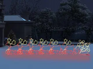 Juledisplay med 6 XXL rensdyr og kane 2160 LED-lys 7m