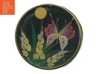 Dekoreret rund æske (str. Ø 7,5 cm)