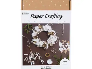 DIY Kit Papirpynt, Krans, hvid, lys natur, 1 pk.