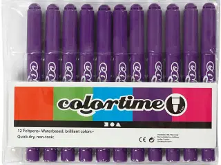 Colortime Tusch, streg 5 mm, mørk lilla, 12stk./ 1 pk.