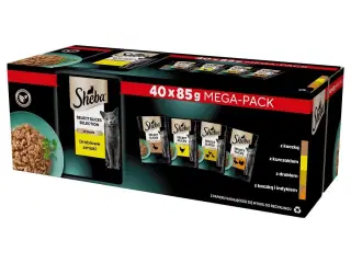 Vådfoder til kat – Sheba Selection Select Slices Fjerkræsmage, 40 × 85 g