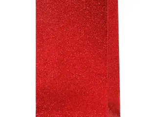 Røde Glitter Papirposer med Klodsbund - 8 stk.