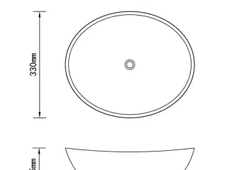 Luksuriøs håndvask 40x33 cm keramisk oval mat sort