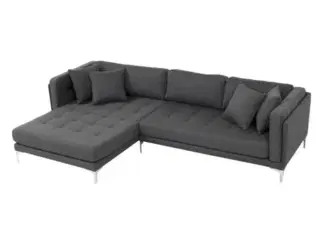Tampa sofa med højrevendt chaiselong og puf sælges