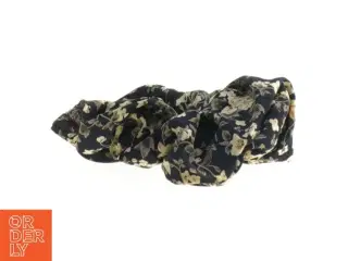 Hår elastik med blomstermønster, scrunchie (str. Ø 11 cm)