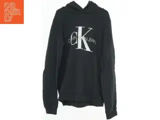 Sort hættetrøje med logo fra Calvin Klein (str. 176)