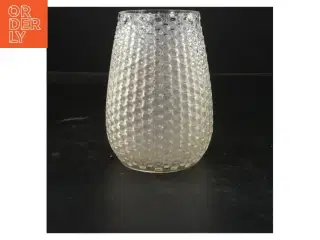 Glasvase med prikket design (str. Ø 8x15 cm)