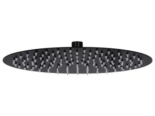 Regnbrusehoved rustfrit stål 30 cm rund sort