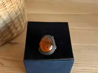 Vintage - Ring med rav