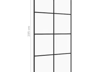Brusevæg 100x195 cm klart sikkerhedsglas sort