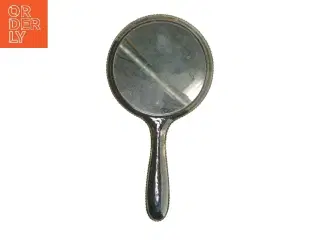 Håndspejl i metal (str. Ø 15,5 cm længde 30 cm)