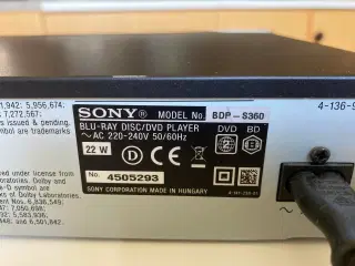 SONY DVD og Blu-Ray afspiller