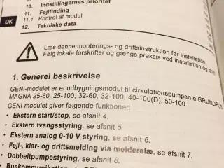 Grundfos Magna, Geni Modul  til varme