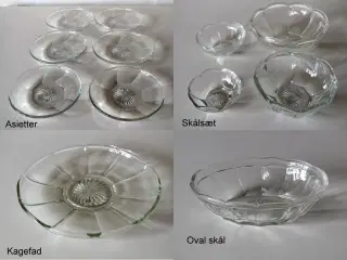 En samling af glas fra Kastrup/Fyens Glasværk