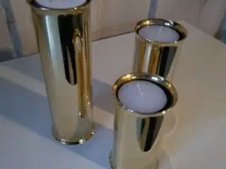 3 guld belagte lysestage