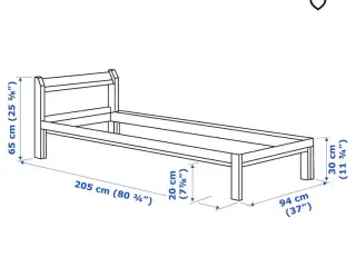 NEIDEN 90x200 Sengestel og madras