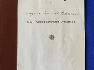 Karakterbog for Mogens Brandt Pedersen - Kolding Drengeskole - 1932