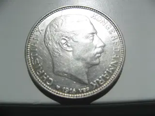 Smuk sølv 1 kr 1916. Chr.D.X