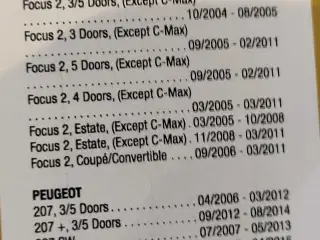 Vinduesviskere sæt til Ford og Peugeot 