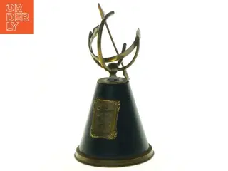 Vintage messing teak træ sol ur (str. 16 x, 8 cm)