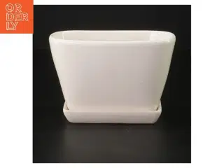 Keramisk vase med underkop (str. 14x10x7,5 cm)