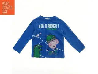 Langærmet blå t-shirt med tryk fra Peppa Pig (str. 104)