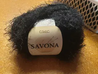 Garn Savona i sort eller råhvid