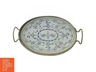 Dekorativ bakke med porcelænsmønster (str. 22 cm)