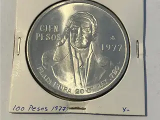 100 Pesos Mexico 1977 - Silver