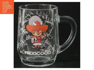 Glas med tryk fra VM i fodbold 1986 (str. 11 cm)