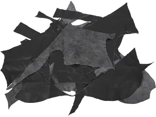 Ægte sort læder 2 kg - Ideelt til håndværk og reparation