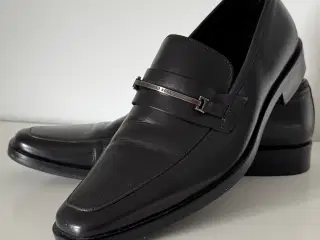 HUGO BOSS Vero Cuoio sort læder ”Horsebit” Slip On